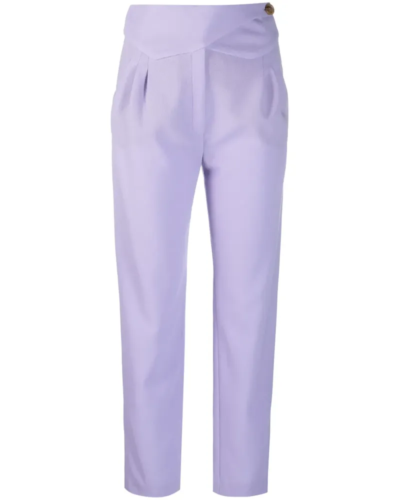 Blazé Milano Gerade Cropped-Hose - Violett Violett
