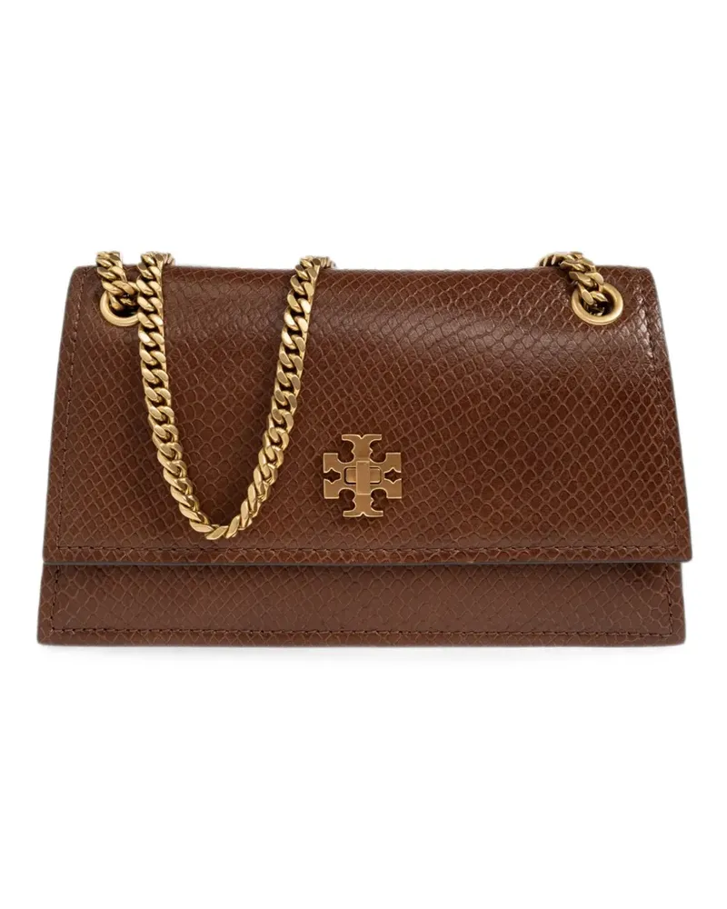 Tory Burch mini Kira snakeskin-effect shoulder bag - Braun Braun