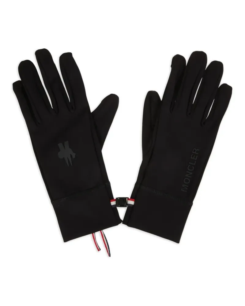 Moncler Handschuhe mit Logo-Print - Schwarz Schwarz