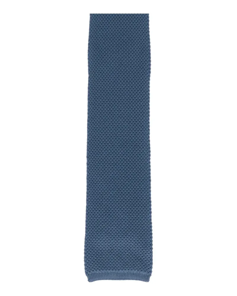 Tom Ford knitted-construction square-tip tie - Blau Blau