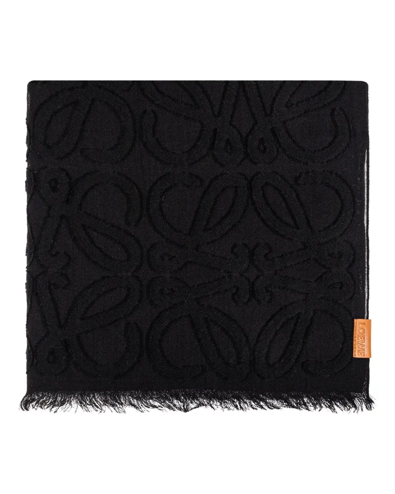 Loewe Schal mit Anagram-Muster - Schwarz Schwarz