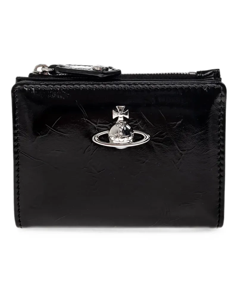 Vivienne Westwood Orb-plaque leather wallet - Schwarz Schwarz