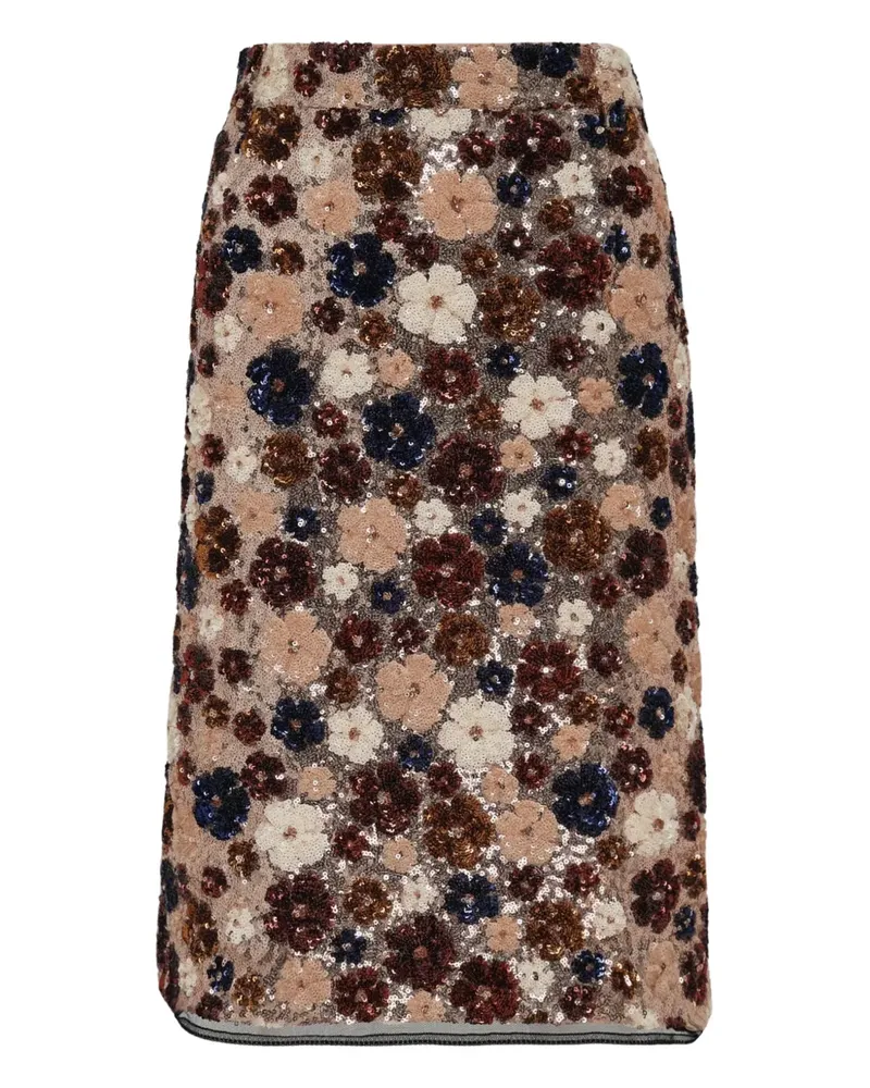 N° 21 Rock mit Pailletten - Braun Braun