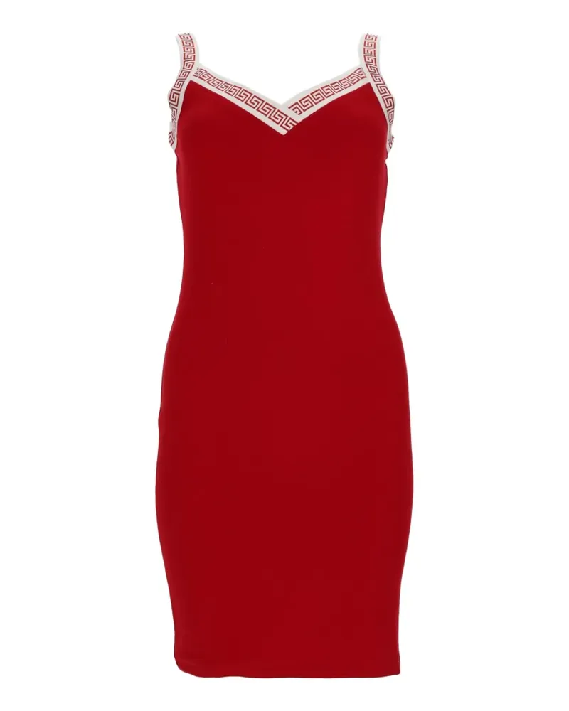 Versace Trägerkleid mit Medusa und Greca-Borte - Rot Rot