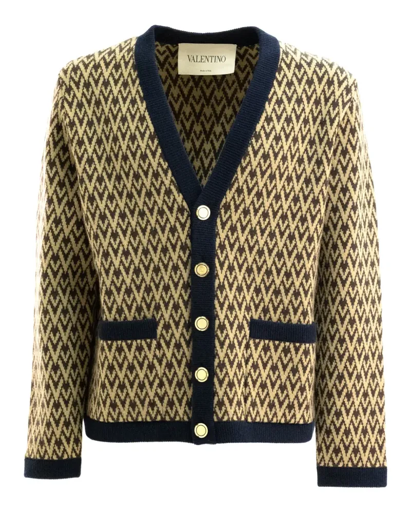 Valentino Garavani Cardigan mit Toute La V-Muster - Braun Braun