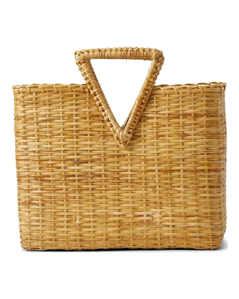 Veronica Beard Vesper woven-design basket-style tote bag - Nude Nude