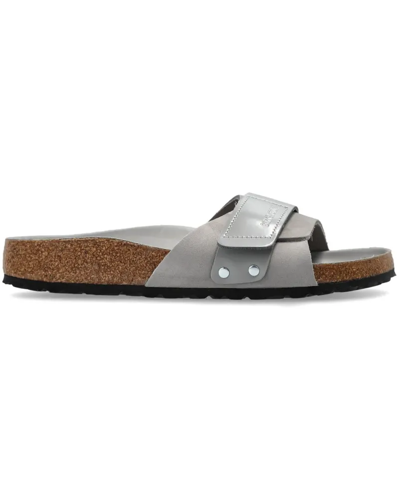 Birkenstock Pantoletten aus Leder - Grau Grau
