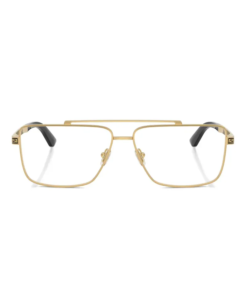 Versace geometric pattern glasses - Gold Gold