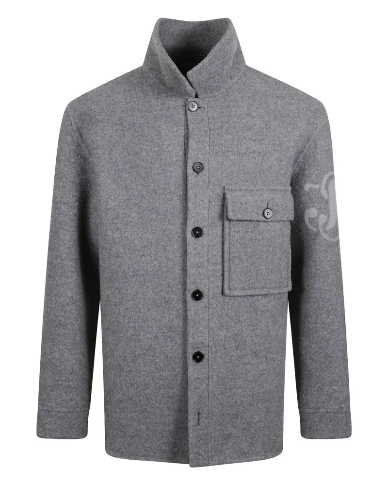 Jil Sander chest-pocket monogram-detail jacket - Grau Grau