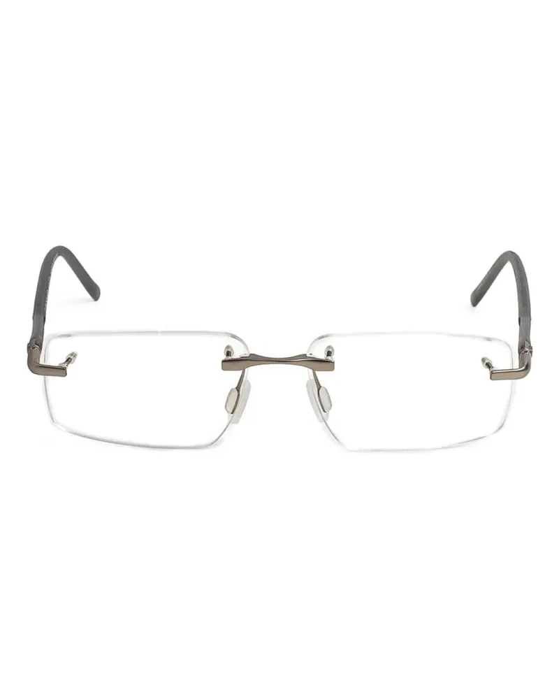 TAG Heuer Rahmenlose Brille mit eckigen Gläsern - Grau Grau