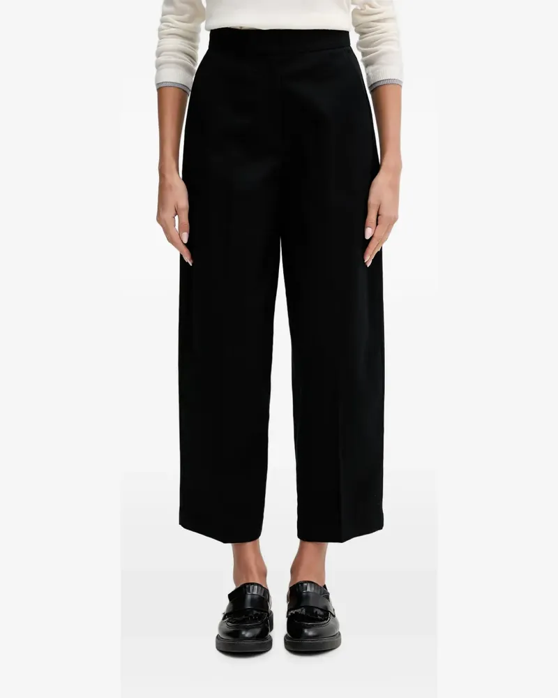 Benetton Wide-Leg-Hose mit Knopfleiste - Schwarz Schwarz