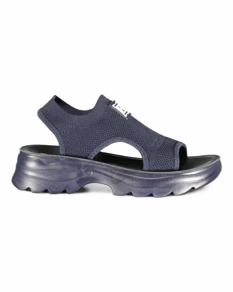 Laura Biagiotti logo-patch chunky sandals - Blau Blau