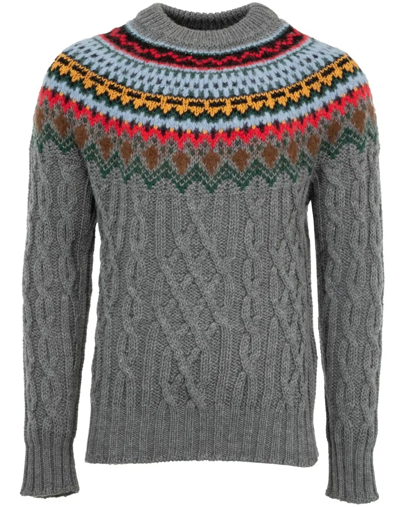 Moncler Pullover mit Zopfmuster - Grau Grau