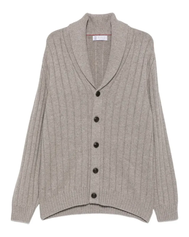 Brunello Cucinelli Cardigan mit Schalkragen - Grau Grau