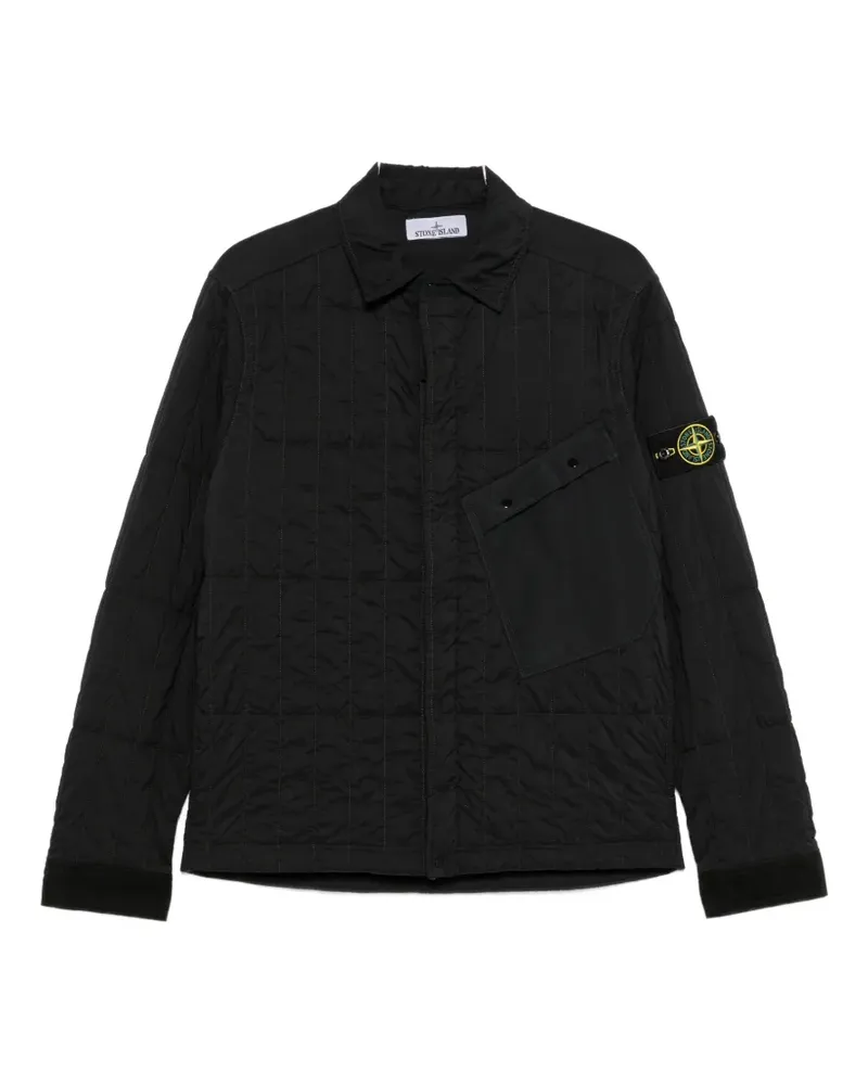 Stone Island zip-fastening quilted overshirt - Schwarz Schwarz