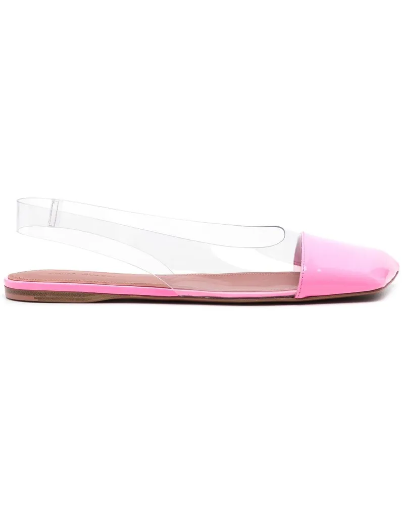 Amina Muaddi Ane Ballerinas mit eckiger Kappe - Rosa Rosa