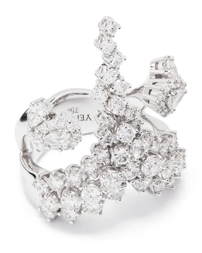 YEPREM 18kt Weißgoldring mit Diamanten - Silber Silber