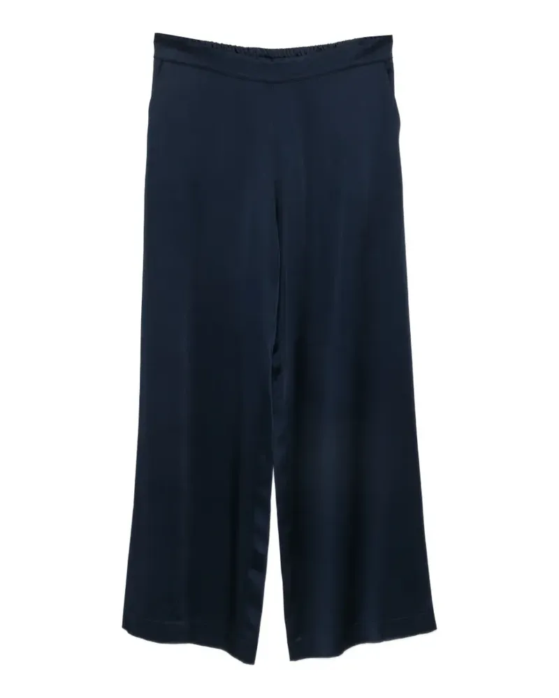 Clips elasticated-waistband wide-leg trousers - Blau Blau