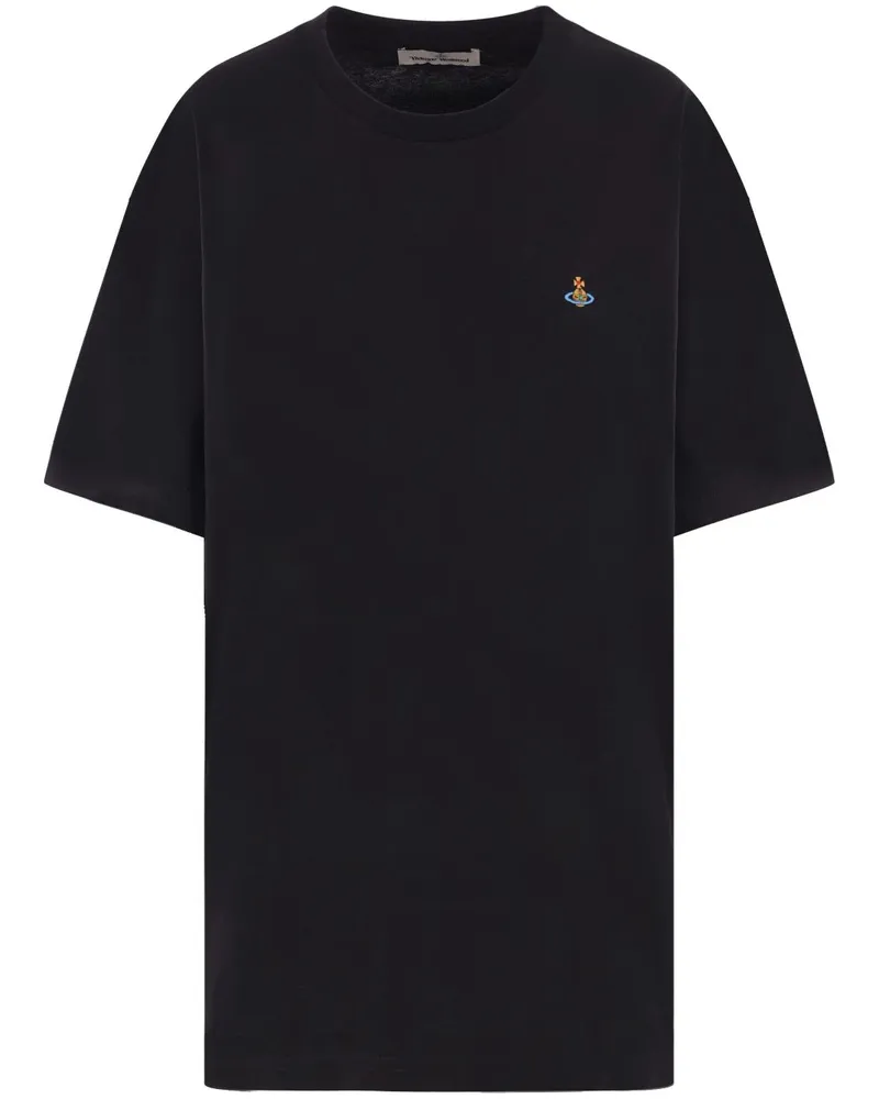 Vivienne Westwood T-Shirt mit Orb-Stickerei - Schwarz Schwarz