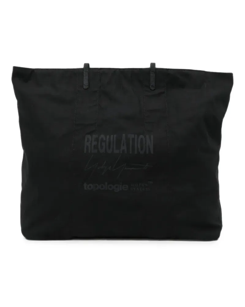Yohji Yamamoto x Topologie Tote Bag aus Tech-Satin - Schwarz Schwarz