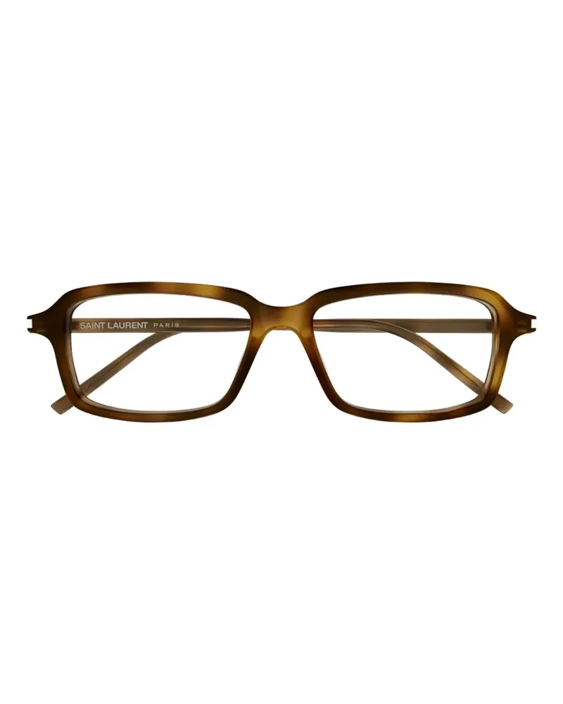 Saint Laurent Brille mit eckigem Gestell - Braun Braun