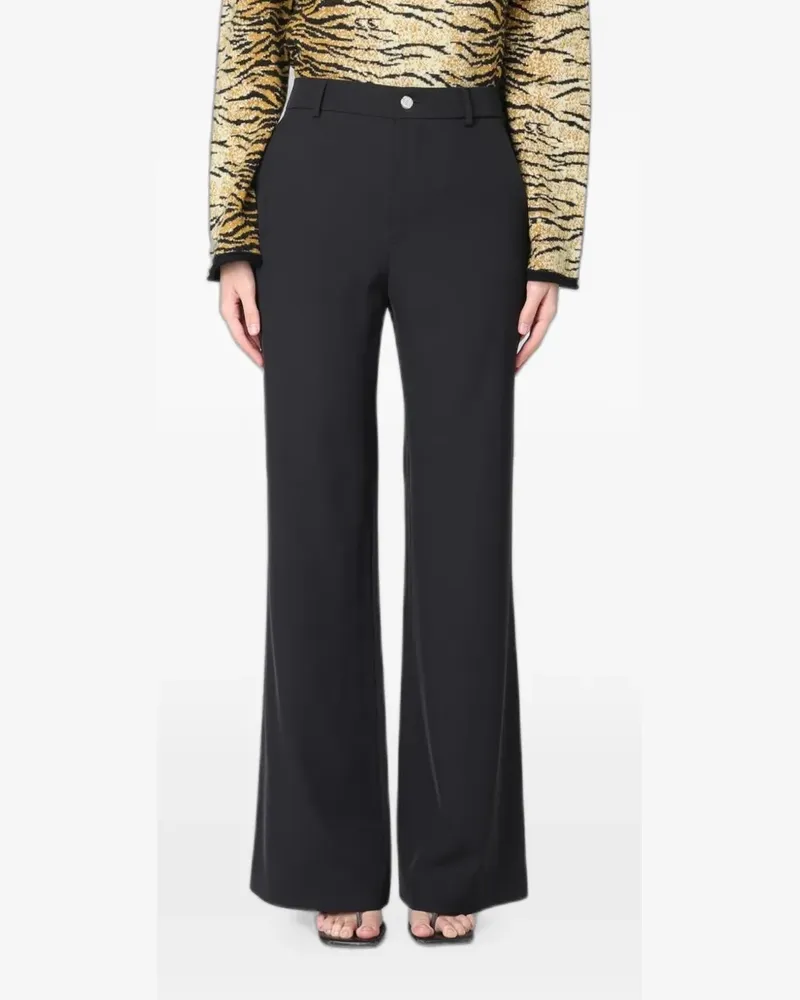 Moschino flared cady-texture trousers - Schwarz Schwarz