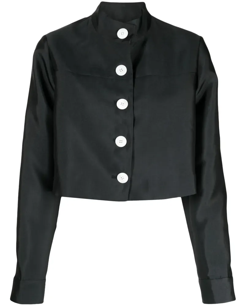 Lee Mathews Cropped-Hemdjacke - Schwarz Schwarz