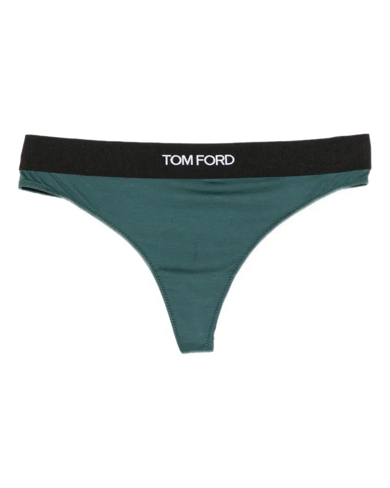 Tom Ford Tanga mit Logo-Bund - Blau Blau