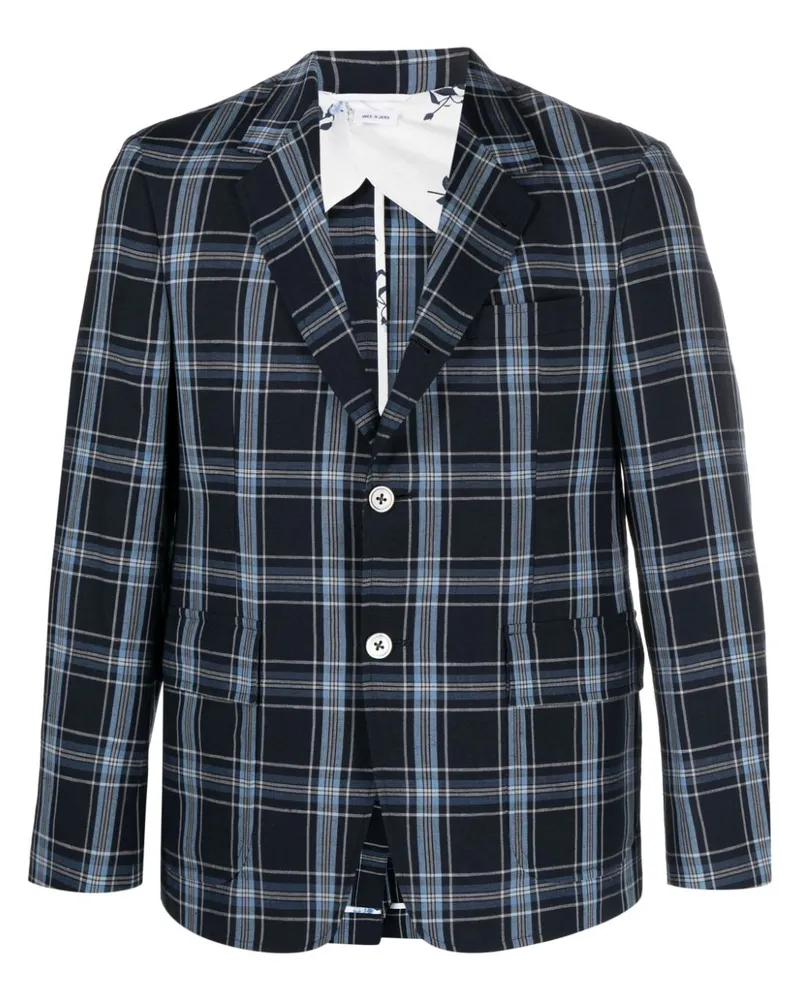 Thom Browne Kariertes Sakko aus Schurwollgemisch - Blau Blau