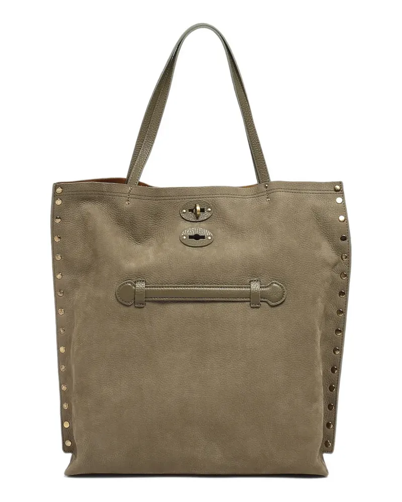 Zanellato Postina Schultertasche mit Nieten - Grün Grün