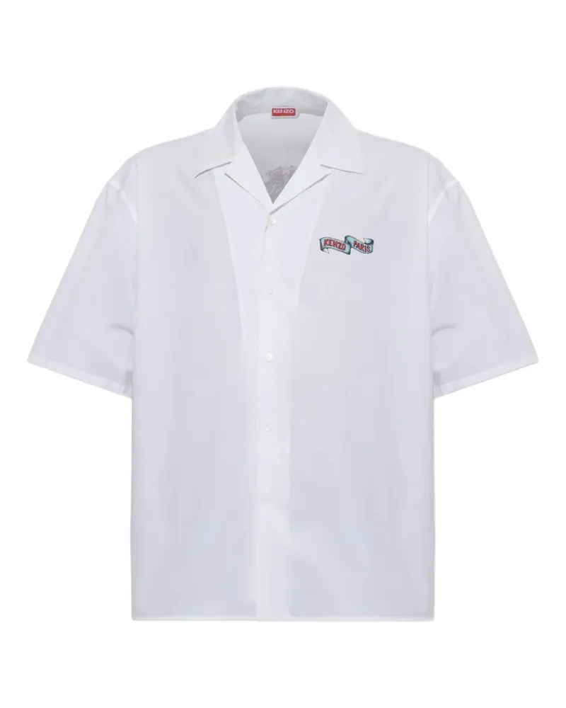 Kenzo tiger-print short-sleeve shirt - Weiß Weiß