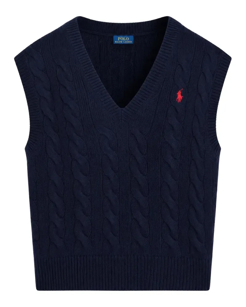 Ralph Lauren cable-knit V-neck sweater vest - Blau Blau