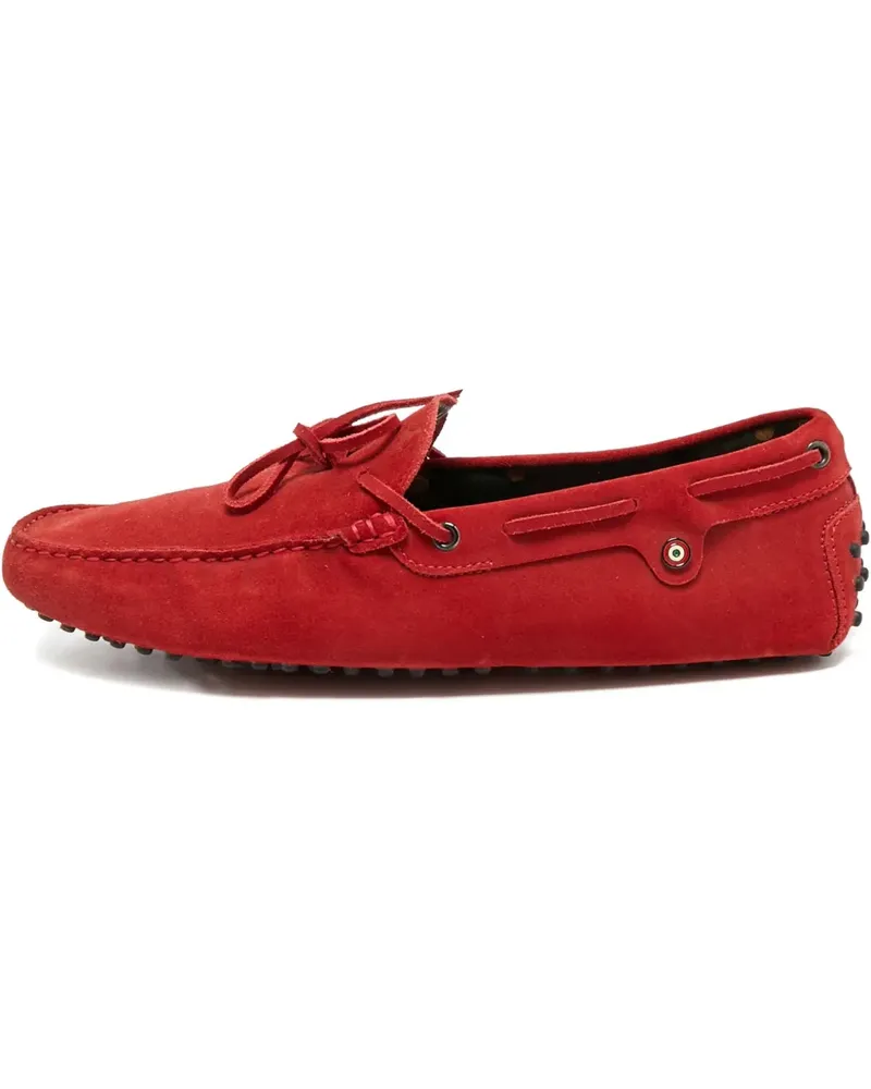 TOD'S calf suede tie slip-ons - Rot Rot
