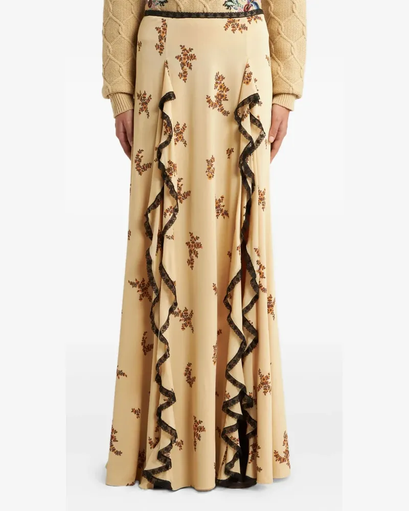 Etro Maxirock mit Blumen-Print - Nude Nude
