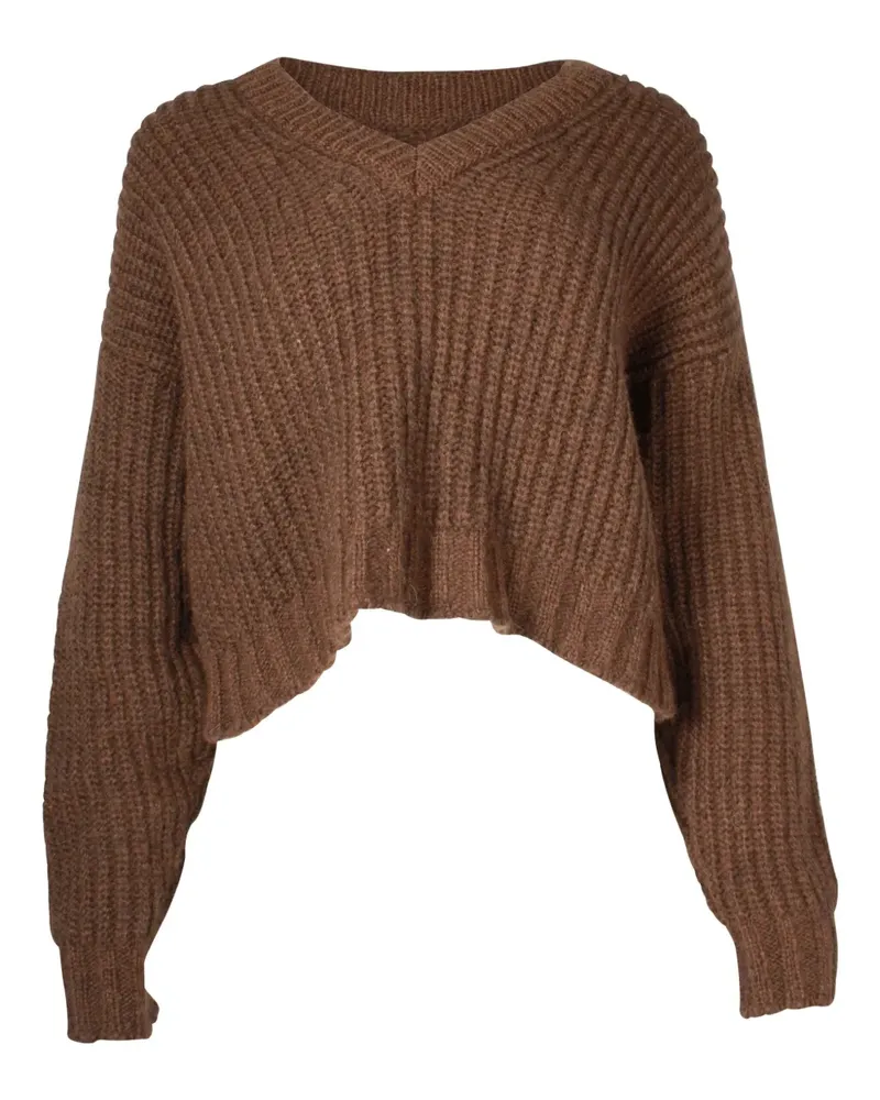 Anine Bing ribbed cropped sweater - Braun Braun