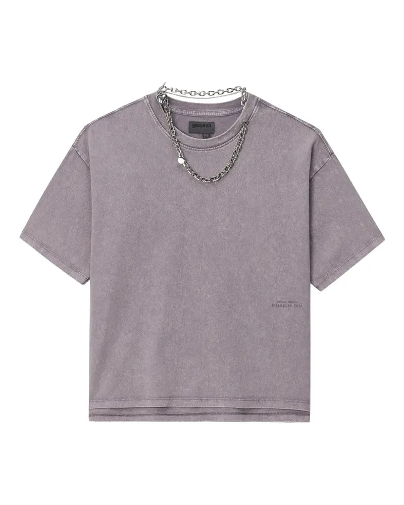 Musium Div. chain-embellished acid-wash T-shirt - Violett Violett