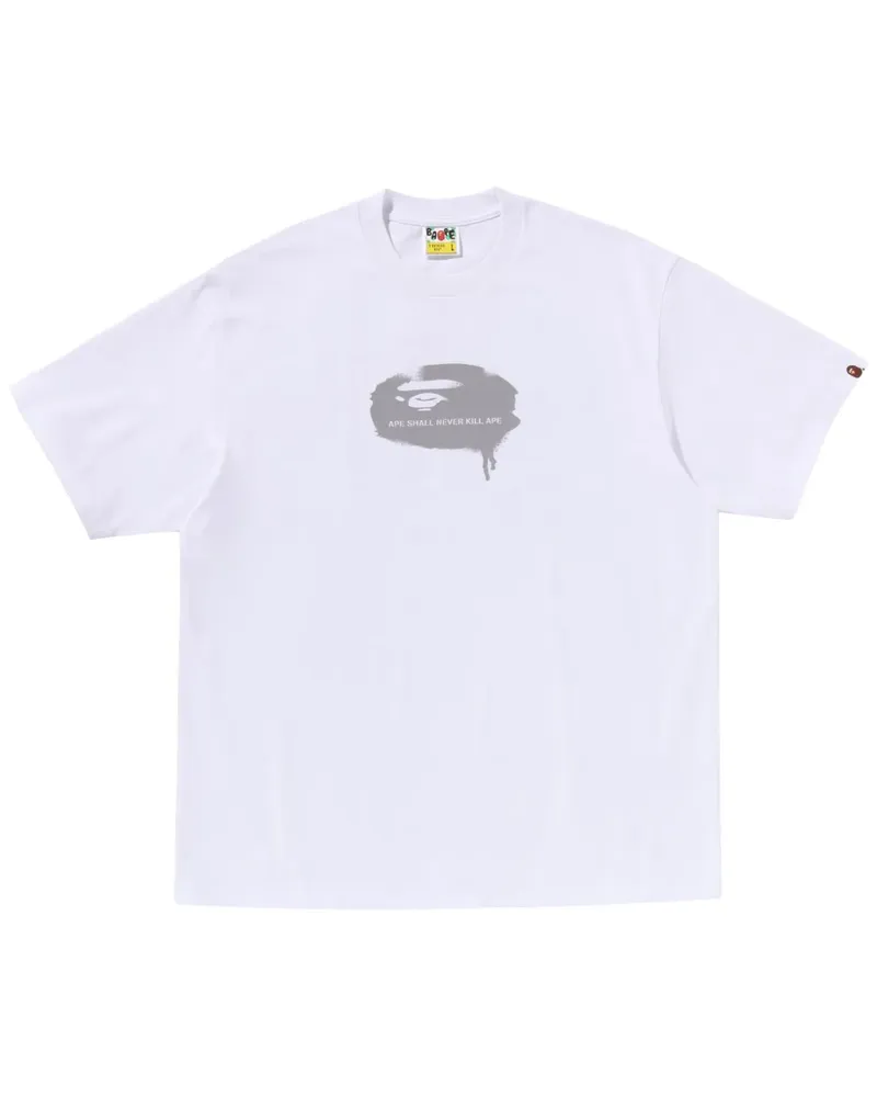 BAPE T-Shirt mit Logo-Print - Weiß Weiß