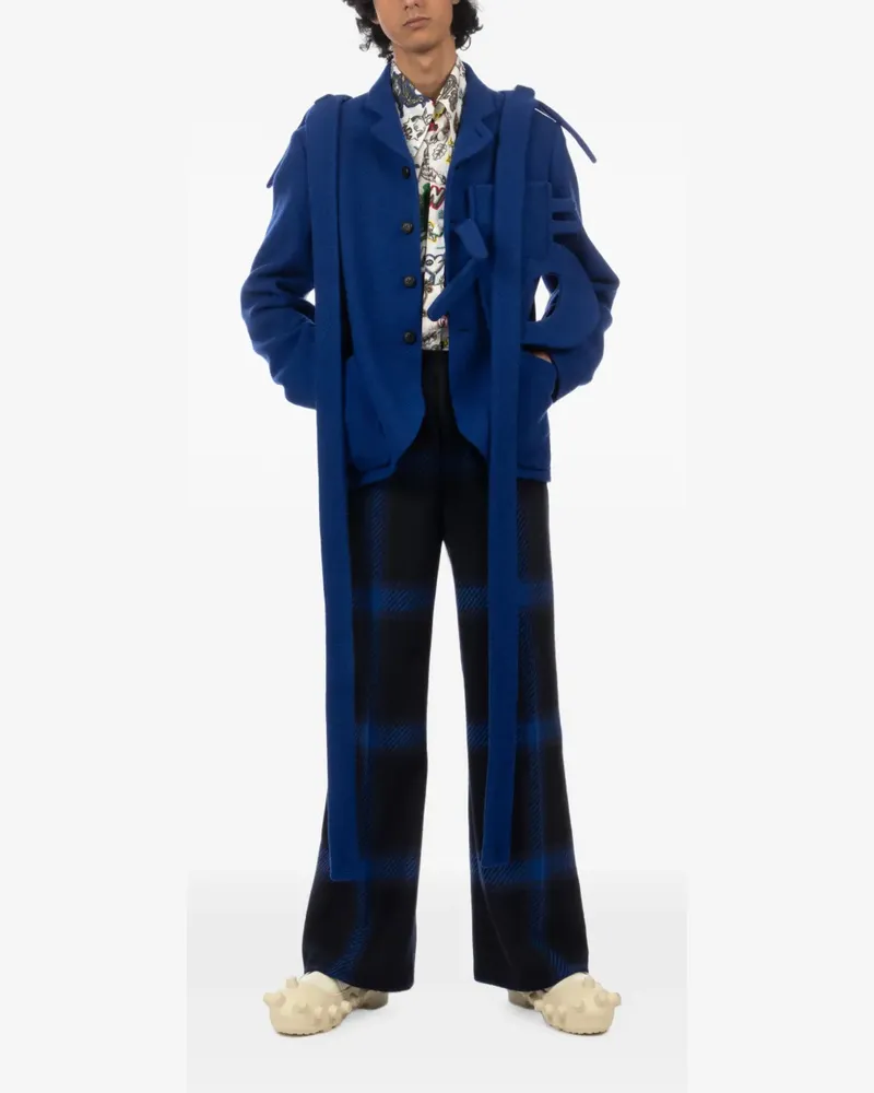 Walter van Beirendonck Alien boxy deconstructed blazer - Blau Blau