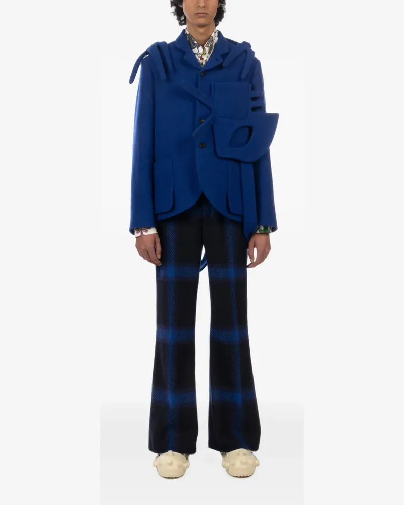 Walter van Beirendonck Kastiges Alien Sakko im Deconstructed-Look - Blau Blau
