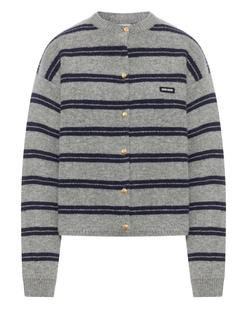 Miu Miu Cardigan mit Streifenmuster - Grau Grau