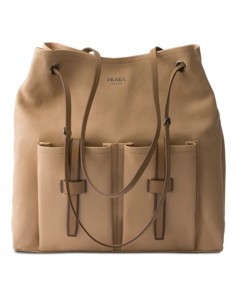 Prada Große Route Tasche - Nude Nude