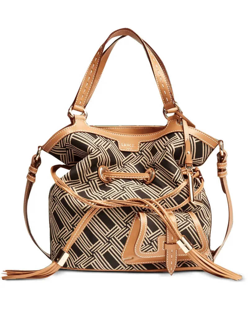 Lancel Premier Flirt Beuteltasche mit geometrischem Muster - Nude Nude