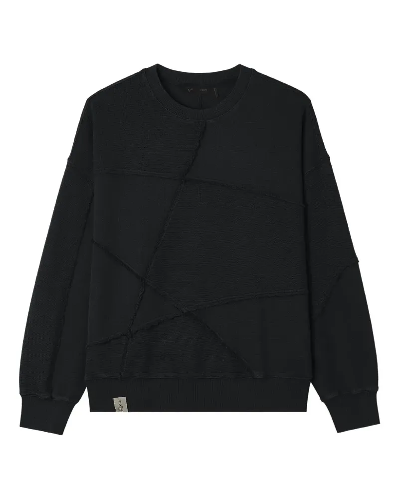 FIVE CM Hemd in Patchwork-Design mit ungesäumten Kanten - Schwarz Schwarz