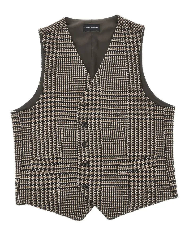 Emporio Armani check-pattern waistcoat - Braun Braun