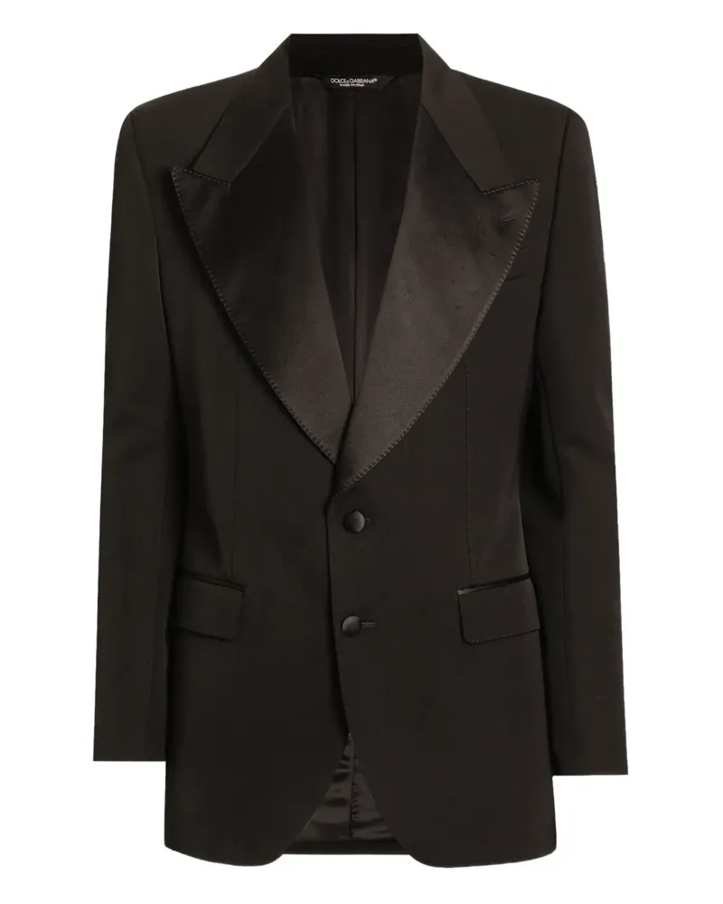 Dolce & Gabbana Sakko mit Satinrevers - Schwarz Schwarz