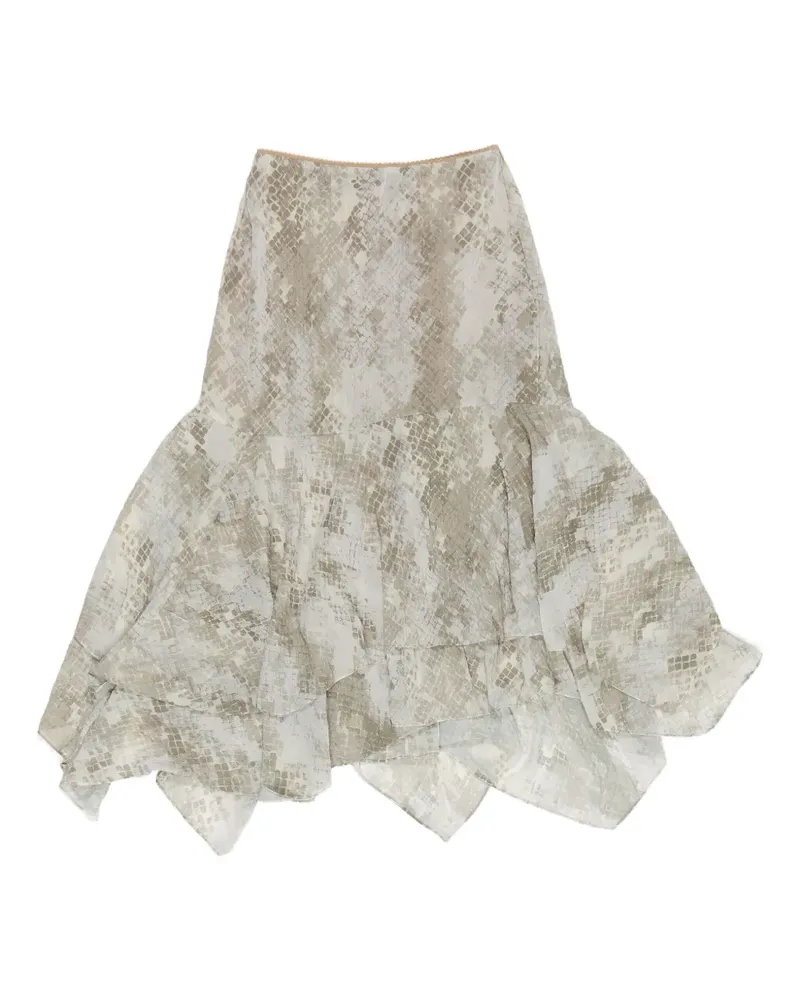 BIMBA Y LOLA Faltenrock mit Schlangenleder-Print - Nude Nude