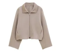 Cropped-Jacke mit Reißverschluss - Nude