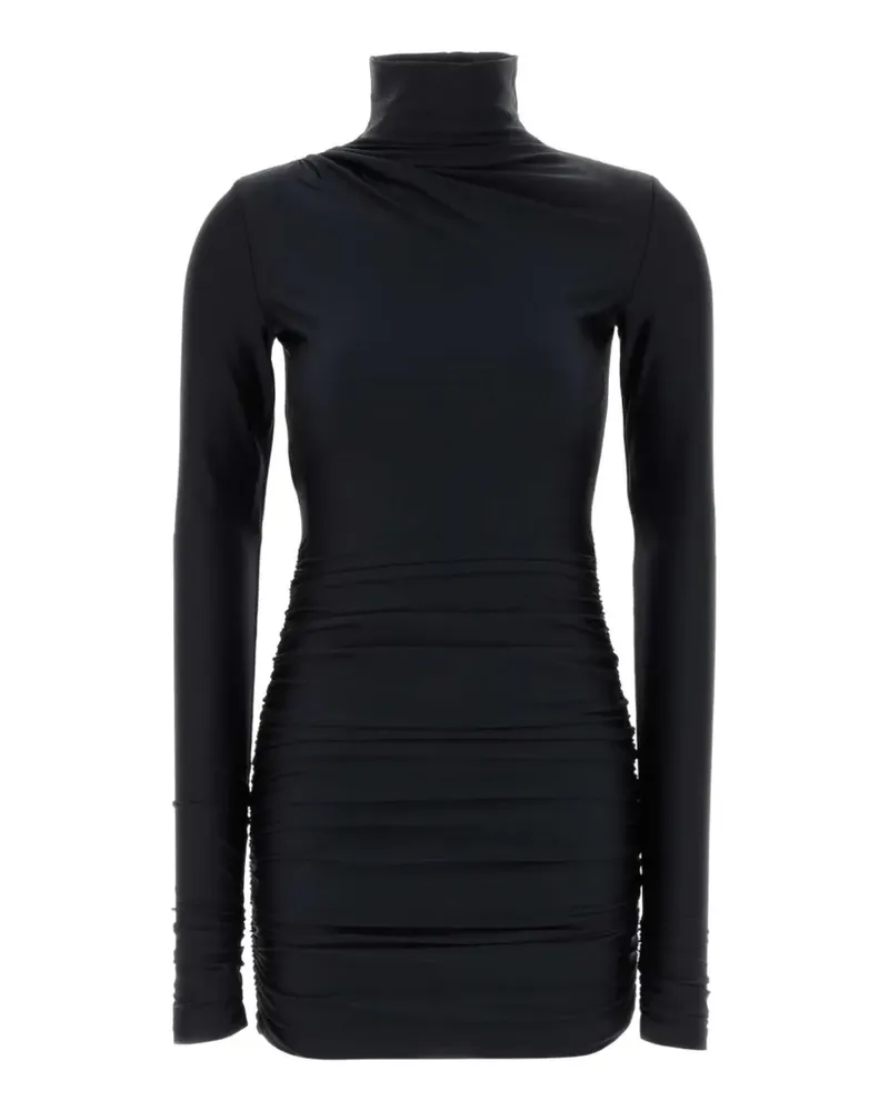 ANDAMANE Gerafftes Oleandra Minikleid - Schwarz Schwarz