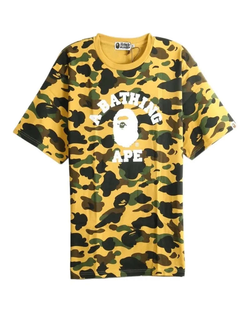 BAPE T-Shirt mit Camouflage-Print - Gelb Gelb