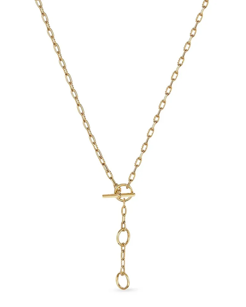 David Yurman 18kt DY Madison Three Ring Gelbgoldhalskette Gold